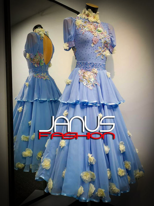 BlueBell - Junior/Adult Competition Ballroom Dance Dress | Janus Fashion