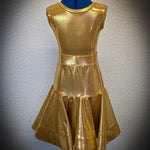 Gold Juvenile Latin Dance Competition Dress | Janus Fashion