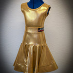 Gold Juvenile Latin Dance Competition Dress | Janus Fashion