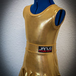 Gold Juvenile Latin Dance Competition Dress | Janus Fashion