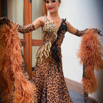 Leopard Competition Ballroom Dance Dress - Ex-sponsor