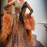 Leopard Competition Ballroom Dance Dress - Ex-sponsor