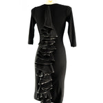 Ruffles Black Latin Practice Dress | Janus Fashion