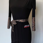 Black Junior/Adult Latin Dress with Leopard Print | Janus Fashion