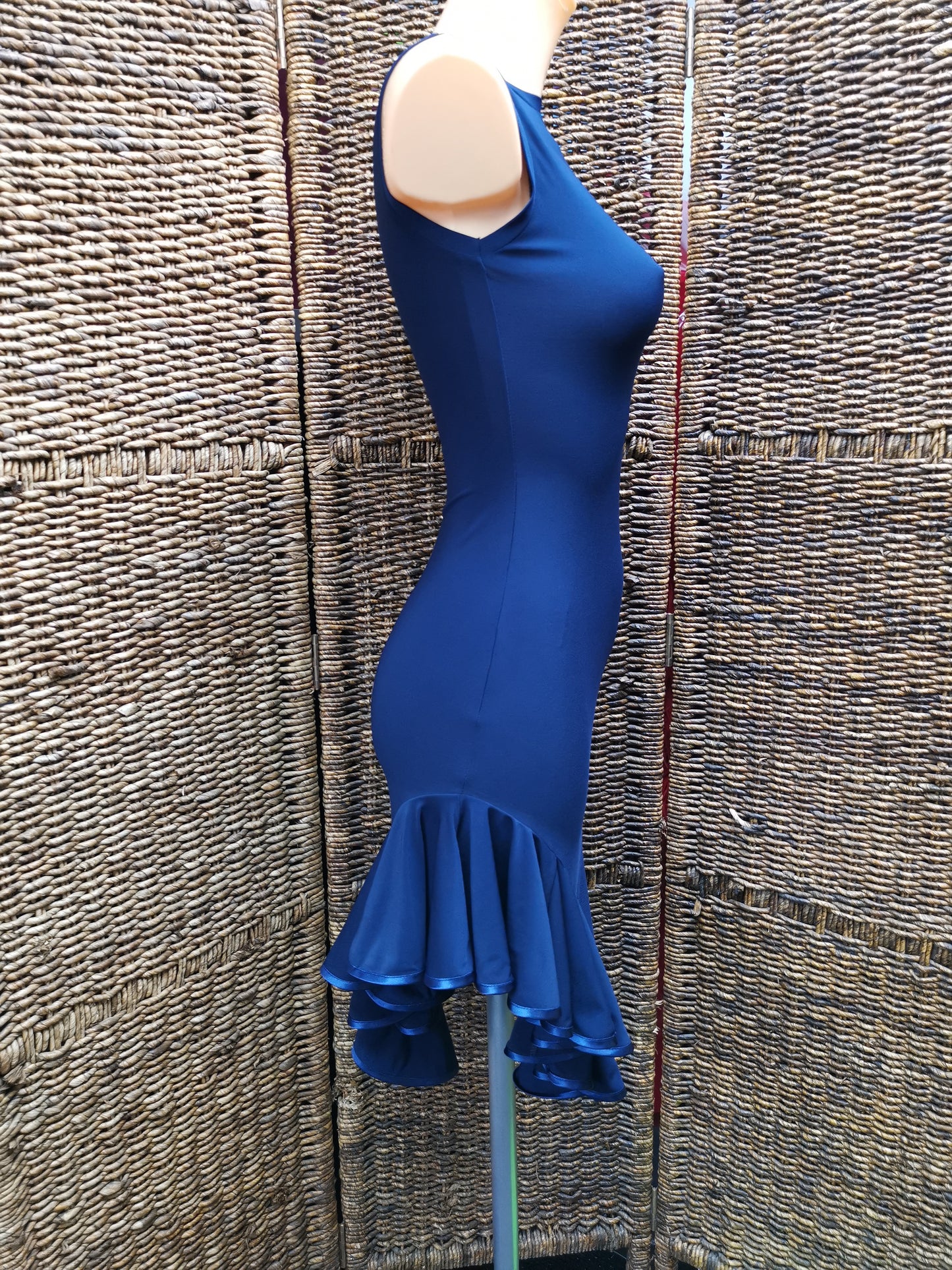 Side Frill Navy Practice Dress - Latin