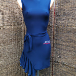 Side Frill Navy Practice Dress - Latin