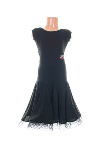 Fancy Crinoline Black Practice Skirt - Latin