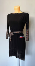 Load image into Gallery viewer, Black Latin Dress with Leopard