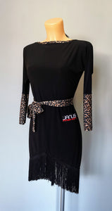 Black Latin Dress with Leopard