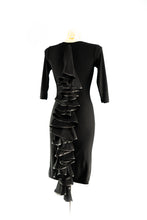 Load image into Gallery viewer, Ruffles Black Latin Practice Dress