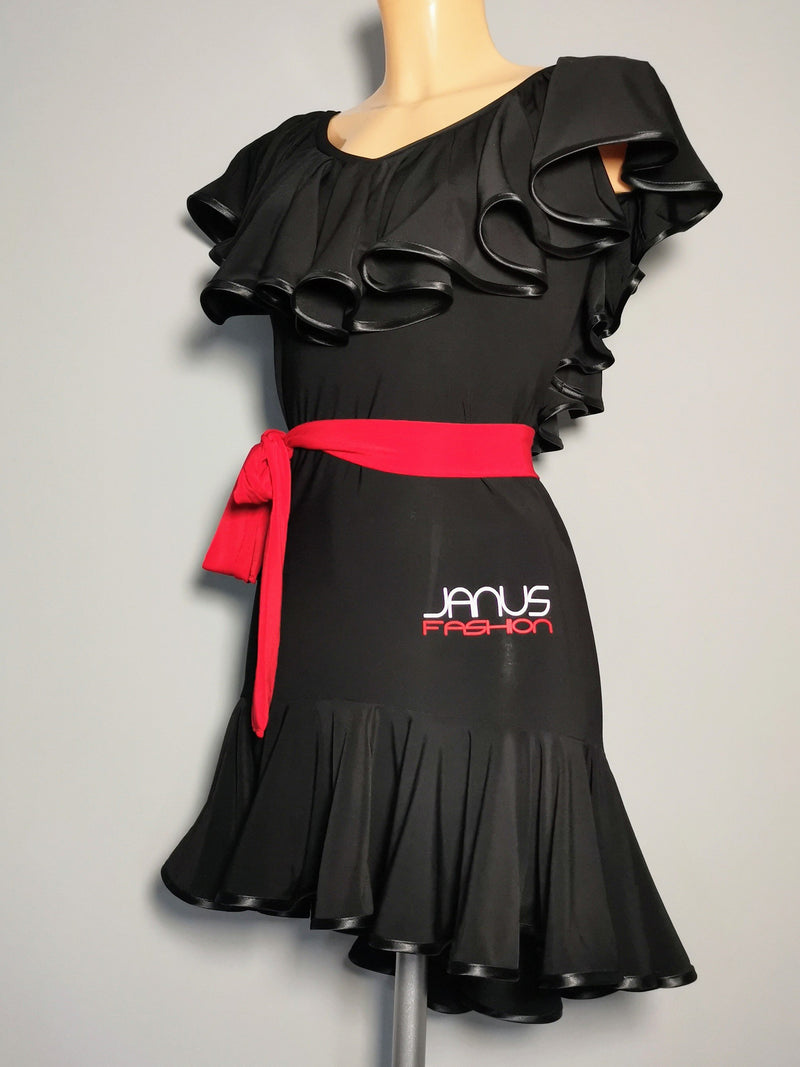Latin Juvenile Practice Dress Red Belt | Janus Fashion