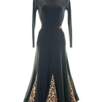 Leopard Black Junior/Adult Practice Ballroom Skirt | Janus Fashion
