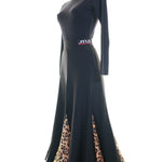 Leopard Black Junior/Adult Practice Ballroom Skirt | Janus Fashion