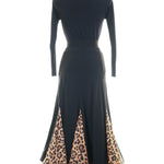 Leopard Black Junior/Adult Practice Ballroom Skirt | Janus Fashion