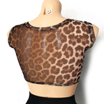Leopard Junior/Adult Practice Crop Top | Janus Fashion