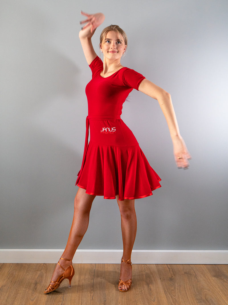 Red Juvenile Practice Latin Dress | Janus Fashion
