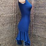 Side Frill Navy Practice Latin Dress | Janus Fashion